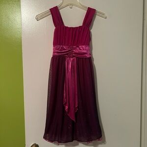 My Michelle Fuchsia and Burgundy Kids Dress